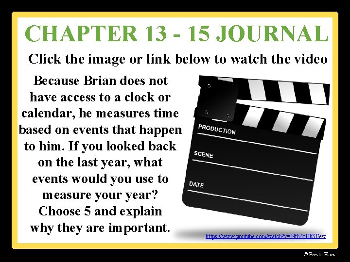 CHAPTER 13 - 15 JOURNAL Click the image or link below to watch the