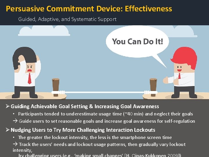 Persuasive Commitment Device: Effectiveness Guided, Adaptive, and Systematic Support Ø Guiding Achievable Goal Setting Persuasive Commitment Device: Effectiveness Guided, Adaptive, and Systematic Support Ø Guiding Achievable Goal Setting