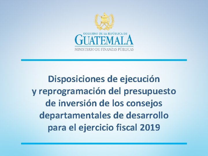 Disposiciones de ejecución y reprogramación del presupuesto de inversión de los consejos departamentales de