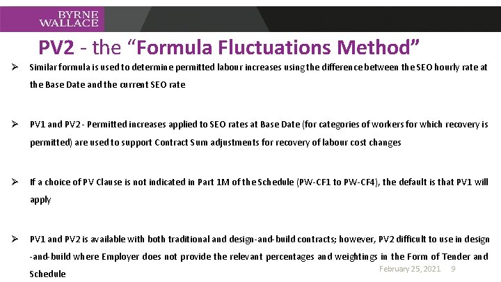 PV 2 - the “Formula Fluctuations Method” Ø Similar formula is used to determine