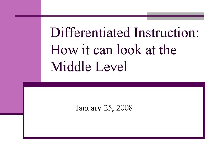 differentiated instruction 2008