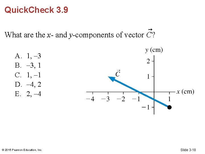 Quick. Check 3. 9 What are the x- and y-components of vector C? A.