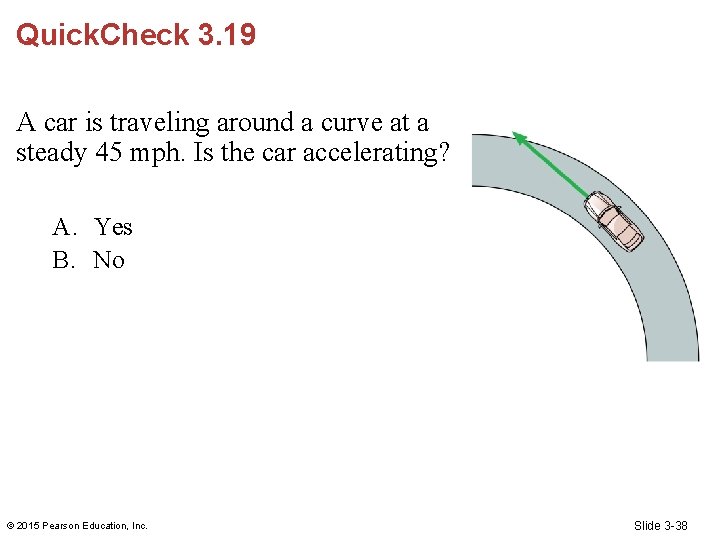 Quick. Check 3. 19 A car is traveling around a curve at a steady