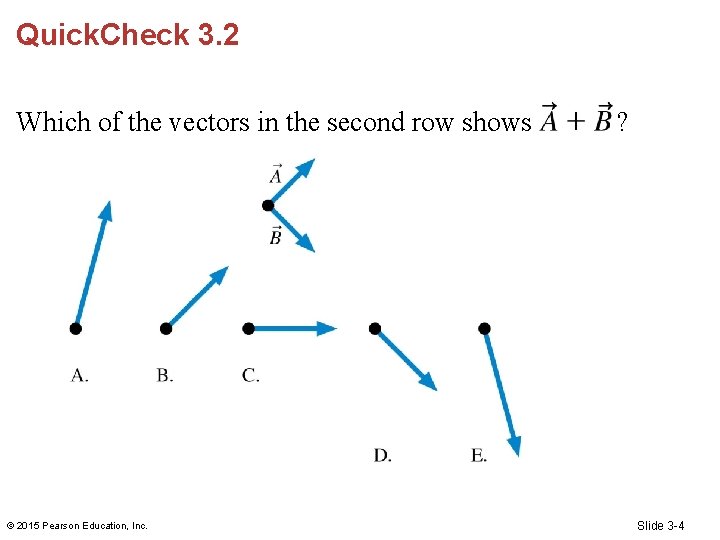 Quick. Check 3. 2 Which of the vectors in the second row shows ©