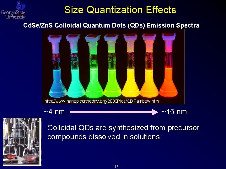 Size Quantization Effects Cd. Se/Zn. S Colloidal Quantum Dots (QDs) Emission Spectra http: //www. Size Quantization Effects Cd. Se/Zn. S Colloidal Quantum Dots (QDs) Emission Spectra http: //www.