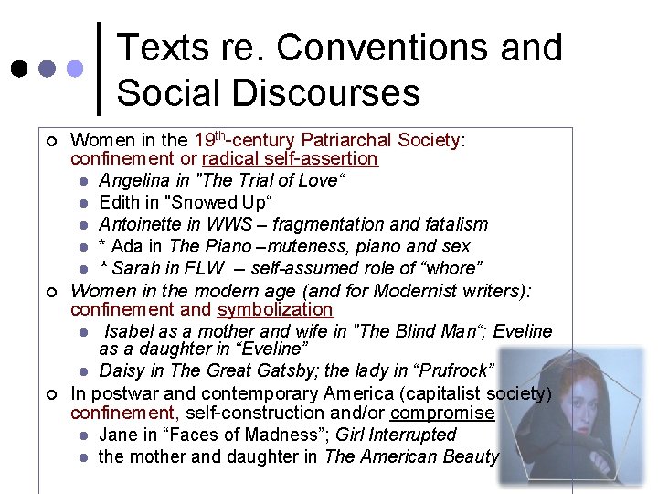 Texts re. Conventions and Social Discourses ¢ ¢ ¢ Women in the 19 th-century