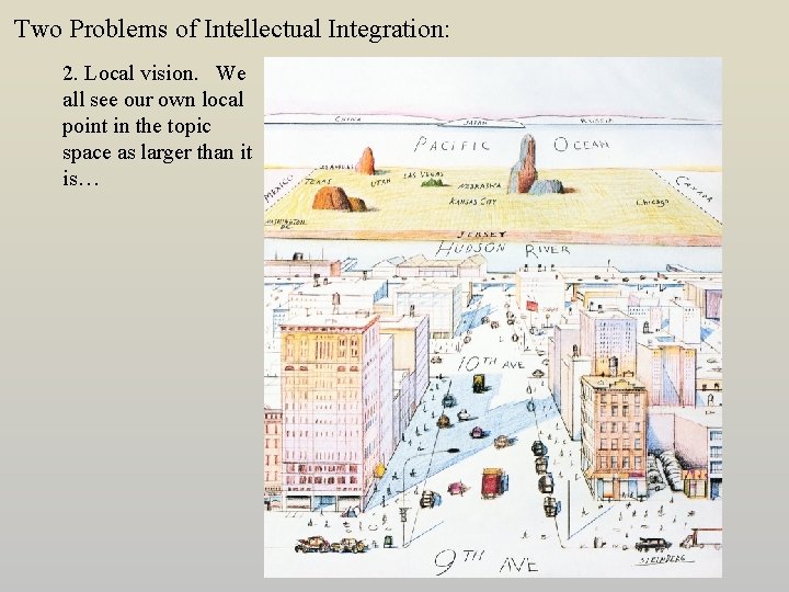 Two Problems of Intellectual Integration: 2. Local vision. We all see our own local
