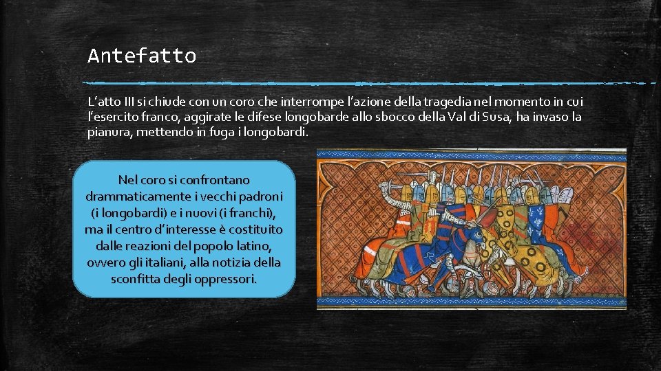 Antefatto L’atto III si chiude con un coro che interrompe l’azione della tragedia nel