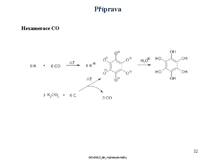 Příprava Hexamerace CO 32 OCH/OC 2_09_Hydroxyderiváty 