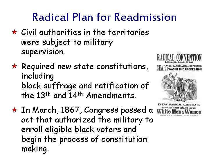 Radical Plan for Readmission « Civil authorities in the territories were subject to military