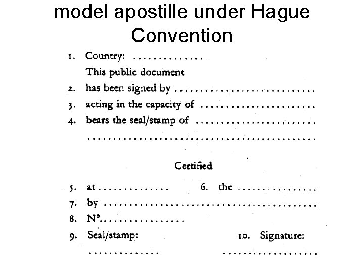 model apostille under Hague Convention 