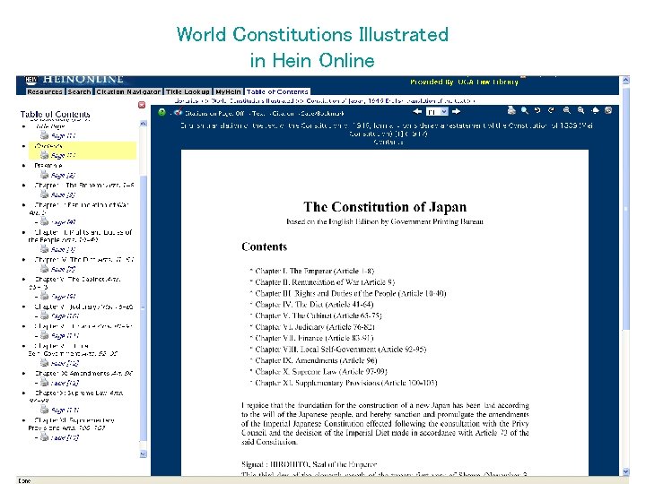 World Constitutions Illustrated in Hein Online 