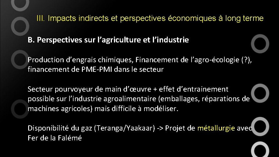 III. Impacts indirects et perspectives économiques à long terme B. Perspectives sur l’agriculture et