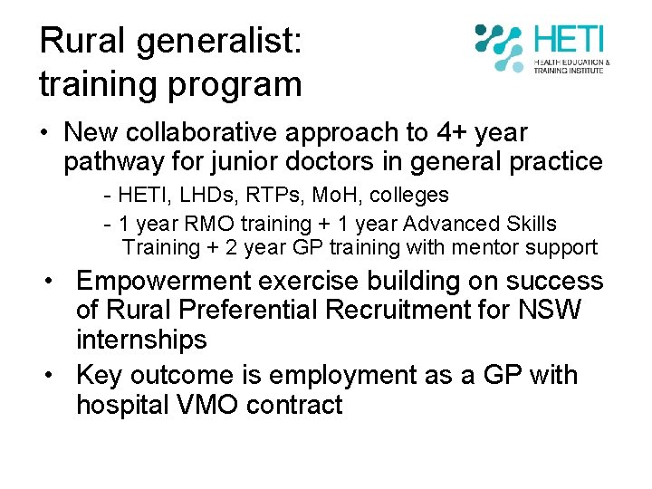 Training Course Rural Health Health Education and Training Institute Ms Heather Gray