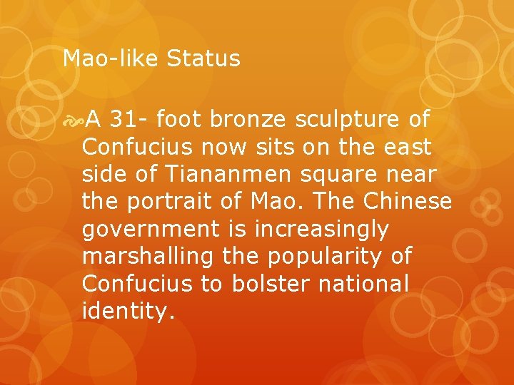 Mao-like Status A 31 - foot bronze sculpture of Confucius now sits on the