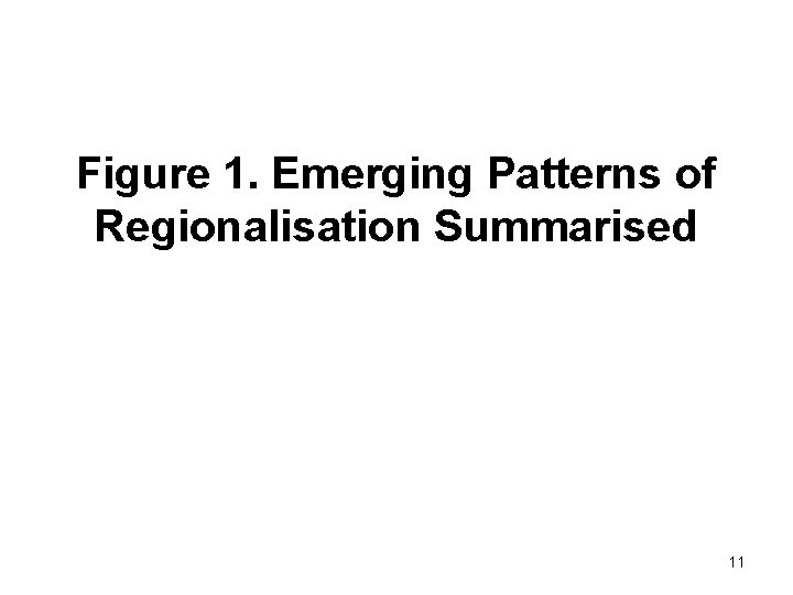 Figure 1. Emerging Patterns of Regionalisation Summarised 11 