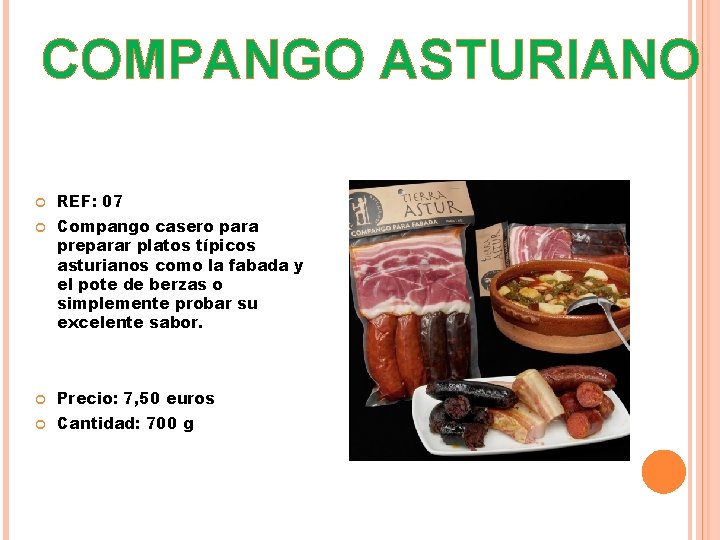 COMPANGO ASTURIANO REF: 07 Compango casero para preparar platos típicos asturianos como la fabada