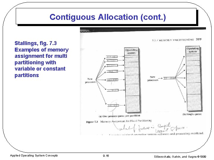 Contiguous Allocation (cont. ) Stallings, fig. 7. 3 Examples of memory assignment for multi Contiguous Allocation (cont. ) Stallings, fig. 7. 3 Examples of memory assignment for multi