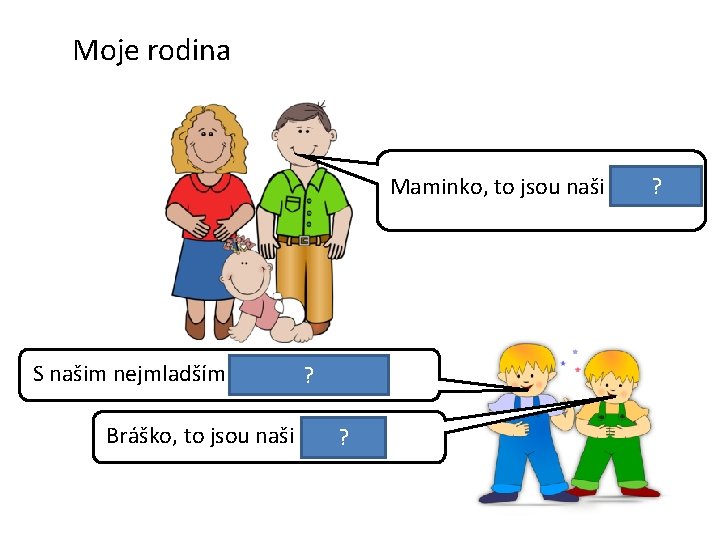 Moje rodina Maminko, to jsou naši synové. ? S našim nejmladším sourozencem. ? Bráško,