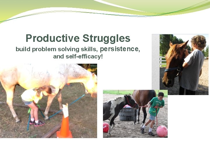 Productive Struggles build problem solving skills, persistence, and self-efficacy! 