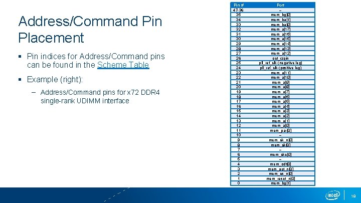 Address/Command Pin Placement § Pin indices for Address/Command pins can be found in the