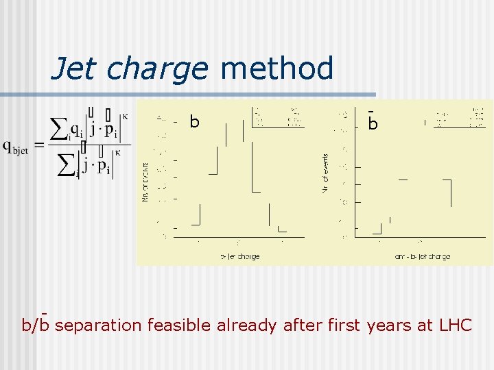 Jet charge method b b b/b separation feasible already after first years at LHC