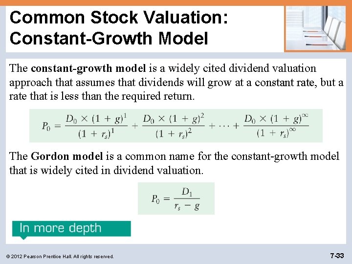 Common Stock Valuation: Constant-Growth Model The constant-growth model is a widely cited dividend valuation