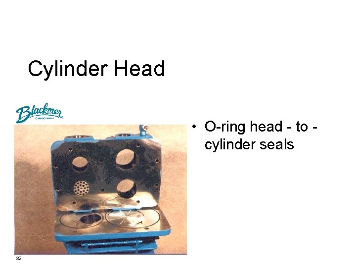Cylinder Head • O-ring head - to cylinder seals 32 
