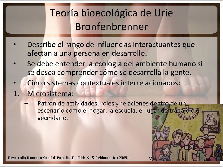 Teoría bioecológica de Urie Bronfenbrenner Describe el rango de influencias interactuantes que afectan a