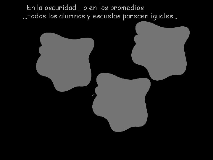 En la oscuridad… o en los promedios …todos los alumnos y escuelas parecen iguales