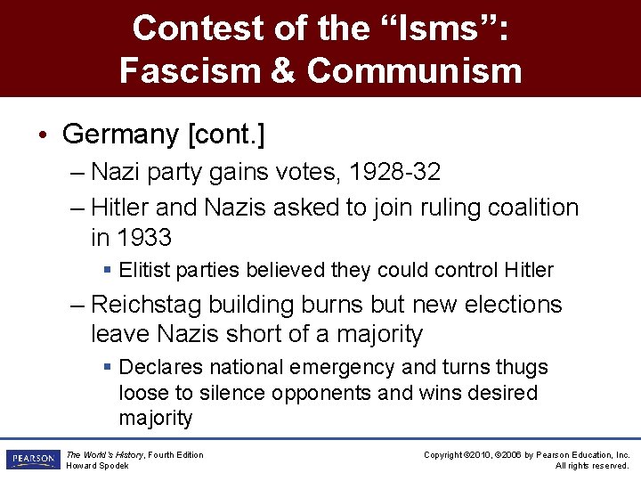 Contest of the “Isms”: Fascism & Communism • Germany [cont. ] – Nazi party