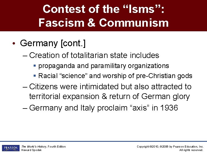 Contest of the “Isms”: Fascism & Communism • Germany [cont. ] – Creation of