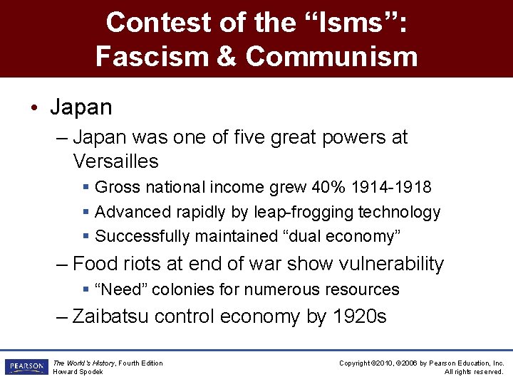 Contest of the “Isms”: Fascism & Communism • Japan – Japan was one of