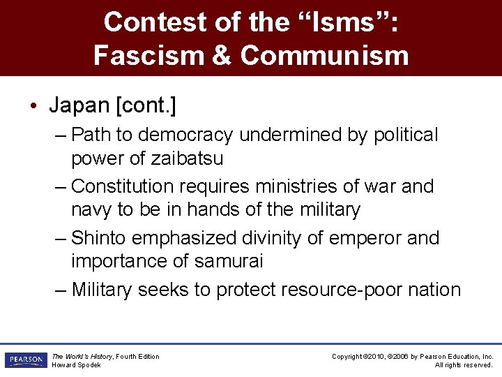 Contest of the “Isms”: Fascism & Communism • Japan [cont. ] – Path to