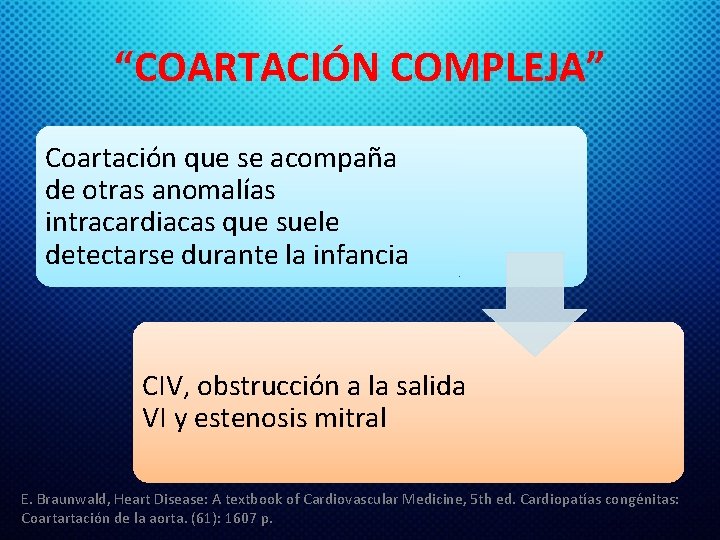 “COARTACIÓN COMPLEJA” Coartación que se acompaña de otras anomalías intracardiacas que suele detectarse durante