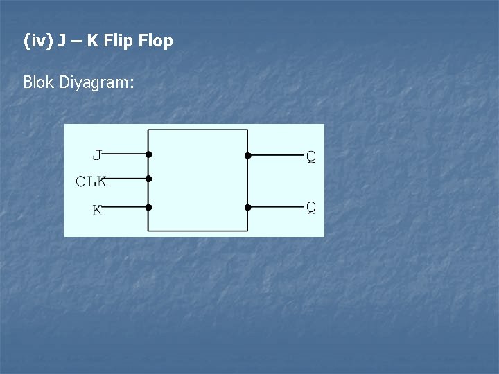 (iv) J – K Flip Flop Blok Diyagram: 