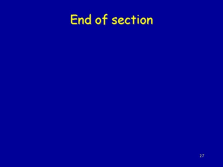 End of section 27 