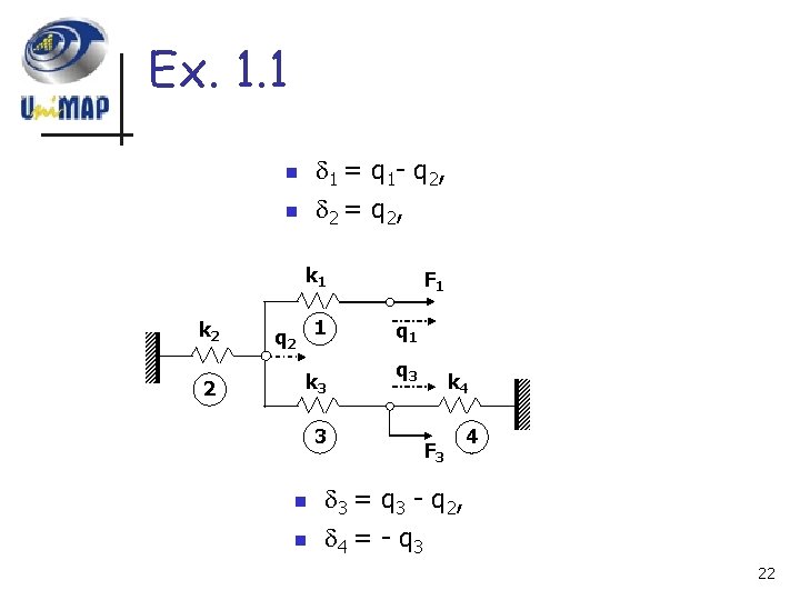 Ex. 1. 1 1 = q 1 - q 2 , 2 = q