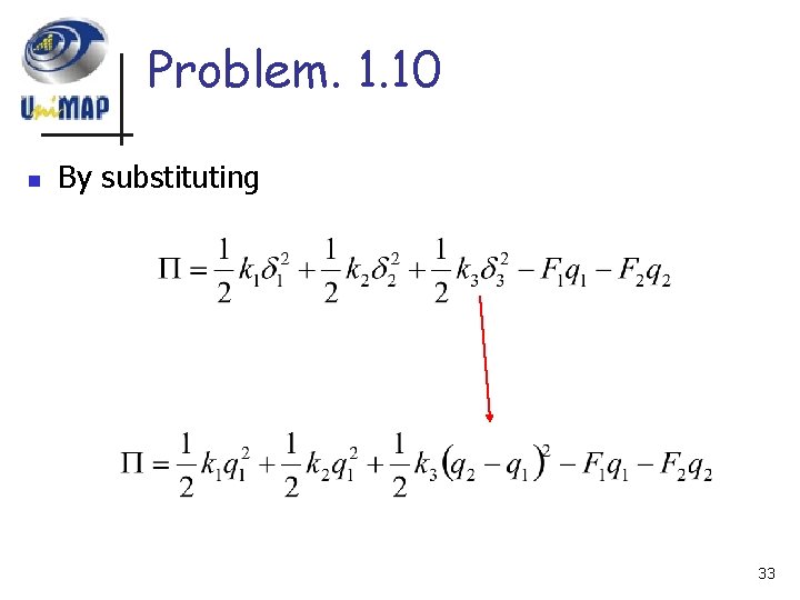 Problem. 1. 10 n By substituting 33 