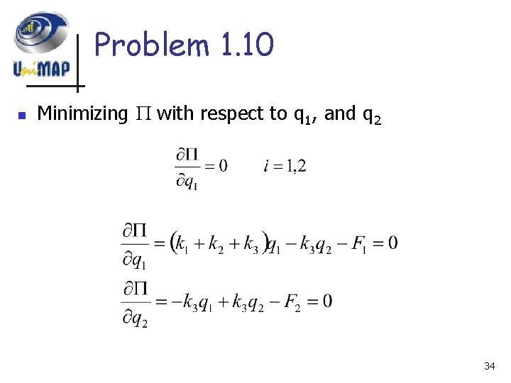 Problem 1. 10 n Minimizing with respect to q 1, and q 2 34