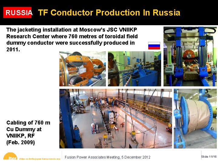 RUSSIA TF Conductor Production In Russia The jacketing installation at Moscow’s JSC VNIIKP Research