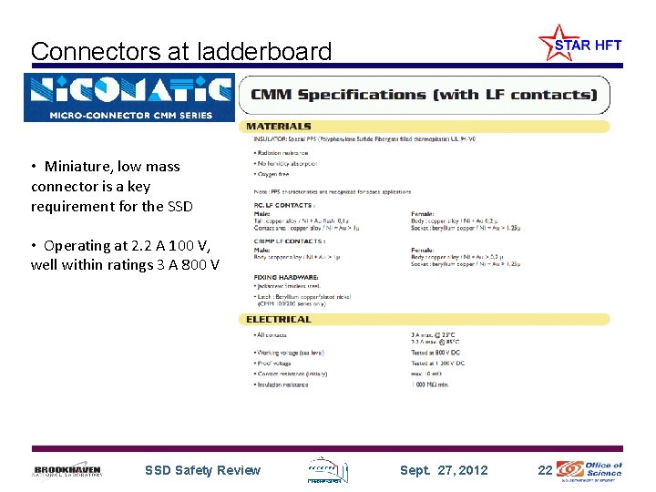 Connectors at ladderboard • Miniature, low mass connector is a key requirement for the