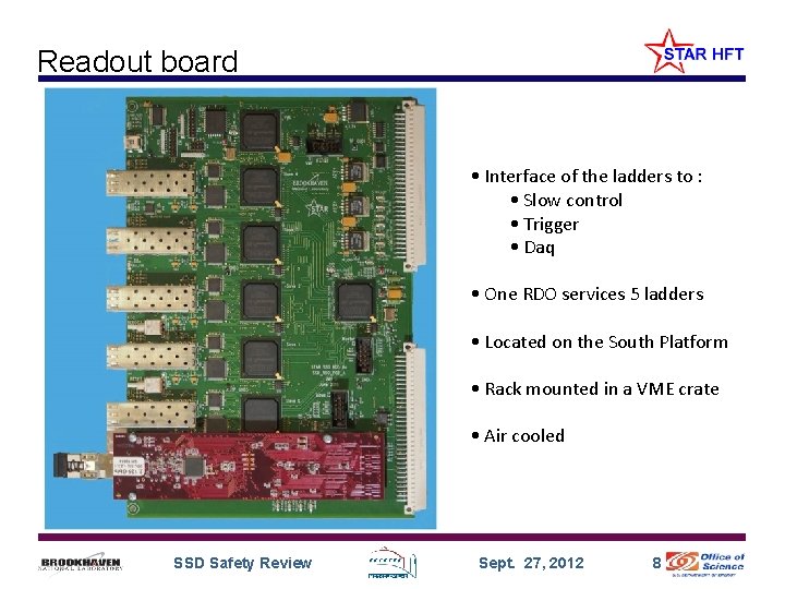 Readout board • Interface of the ladders to : • Slow control • Trigger