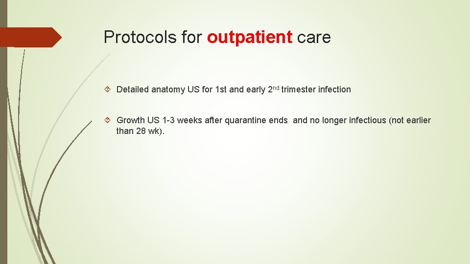 Protocols for outpatient care Detailed anatomy US for 1 st and early 2 nd