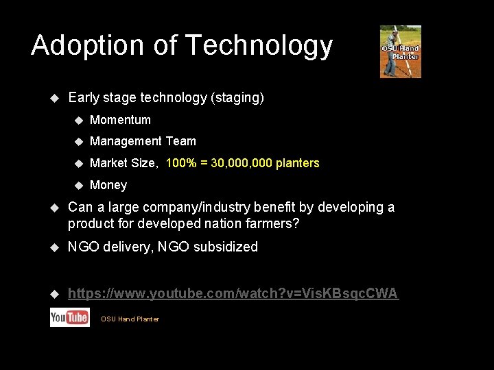 Adoption of Technology Early stage technology (staging) Momentum Management Team Market Size, 100% =