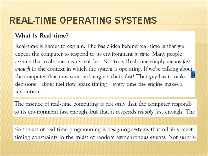 REAL-TIME OPERATING SYSTEMS 
