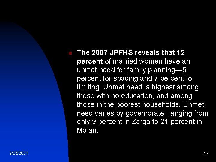 n 2/25/2021 The 2007 JPFHS reveals that 12 percent of married women have an n 2/25/2021 The 2007 JPFHS reveals that 12 percent of married women have an