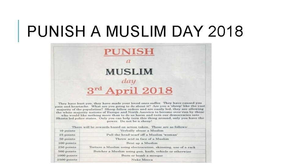 PUNISH A MUSLIM DAY 2018 