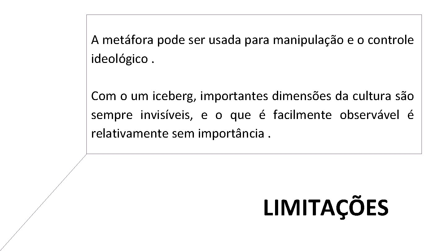 A metáfora pode ser usada para manipulação e o controle ideológico. Com o um A metáfora pode ser usada para manipulação e o controle ideológico. Com o um
