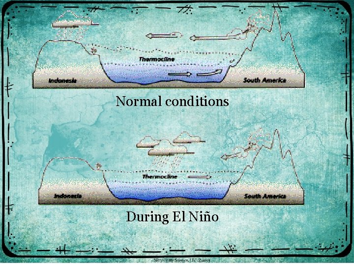 Normal conditions During El Niño 